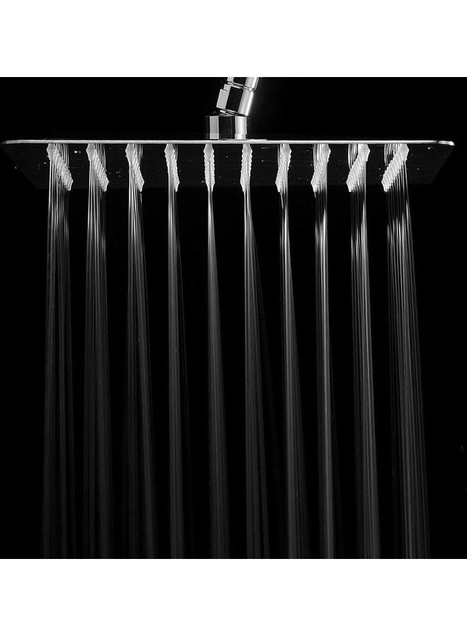8 Inch Stainless Steel Square Rain Showerhead Ultrathin High Pressure Silver 20.00 x 5.00 x 20.00cm - Image 4